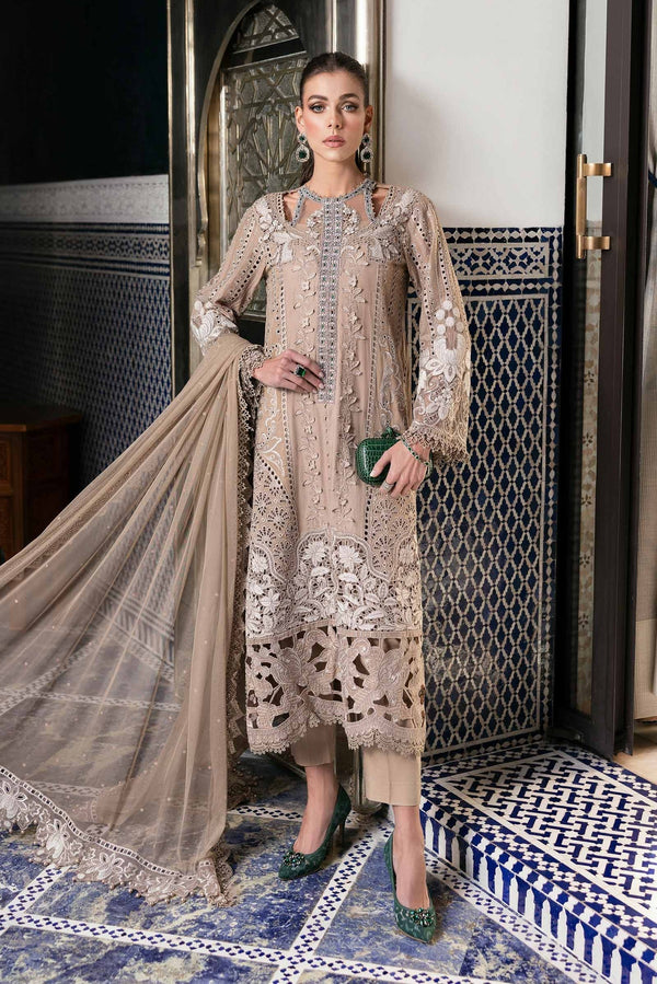 3 Piece Unstitched Embroidered Lawn Suit - D-2502-A