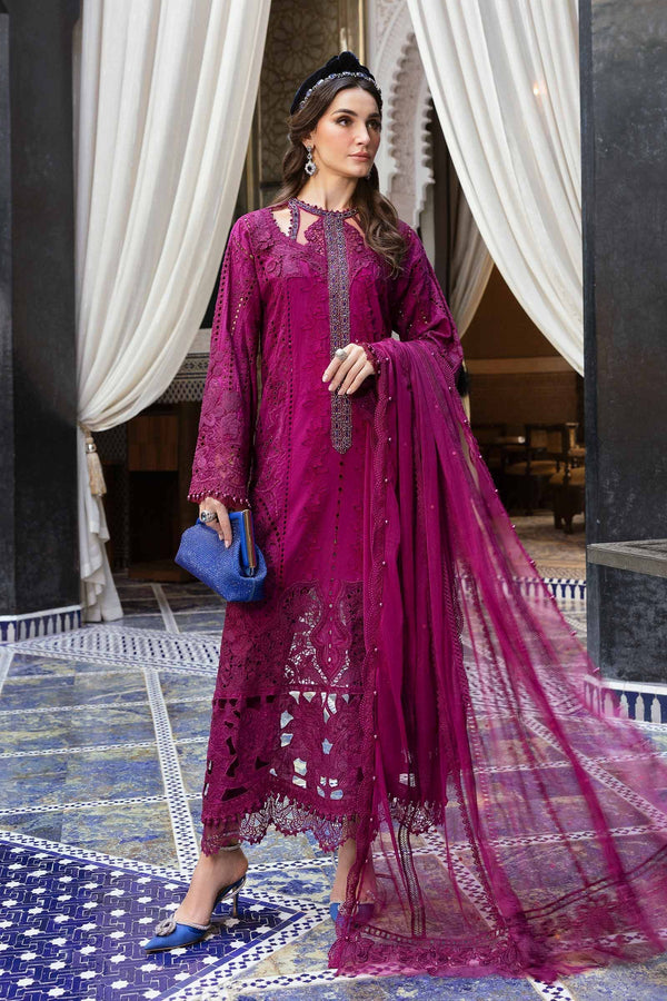 3 Piece Unstitched Embroidered Lawn Suit - D-2502-B